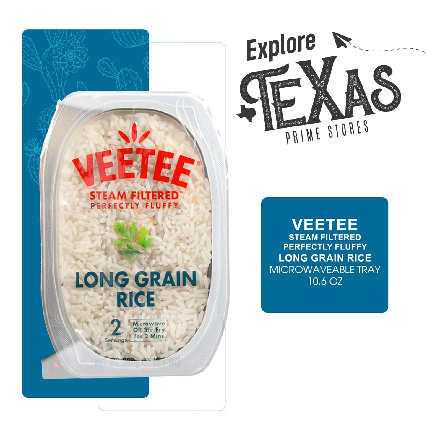 Veetee 6-Pack Long Grain Rice Steam Filtered 10.6 Oz Microwaveable Tray