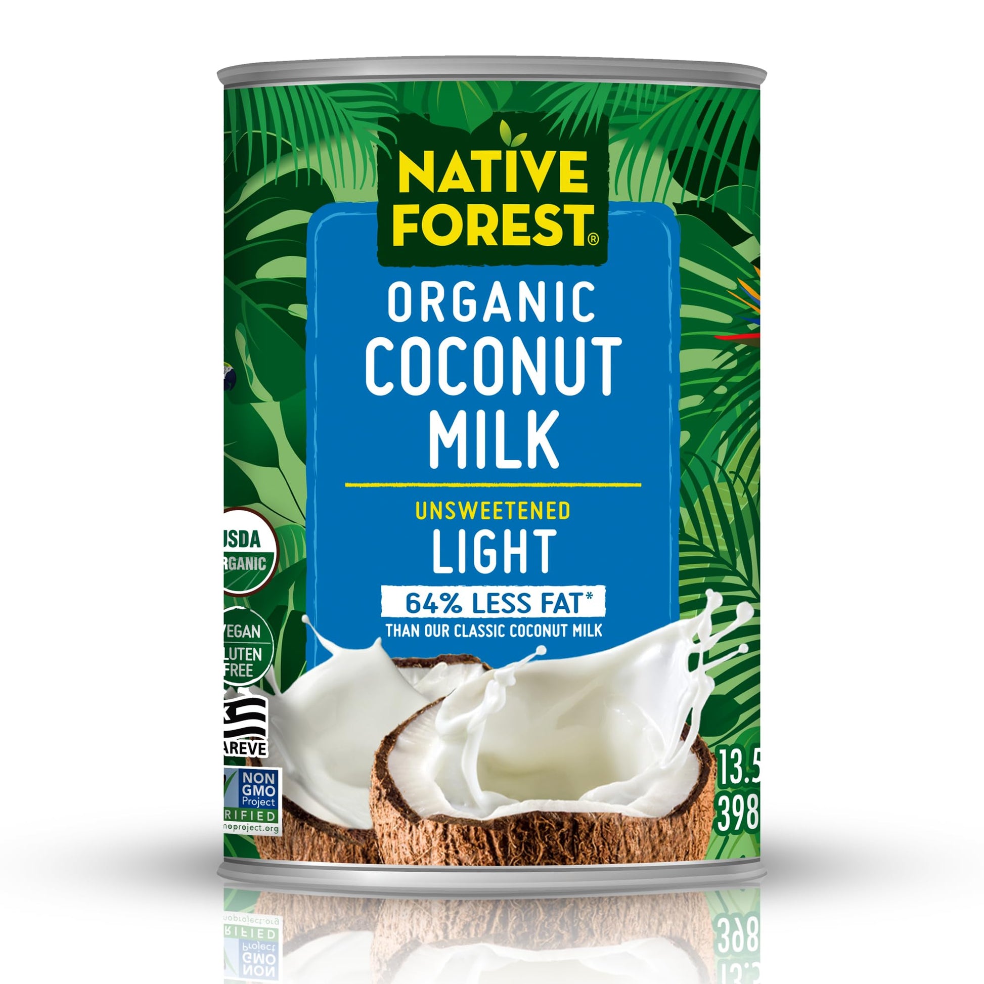 Native Forest Organic Light Coconut Milk Reduced Fat, 13.5 Ounce Cans (Pack Of 12), Packaging May Vary