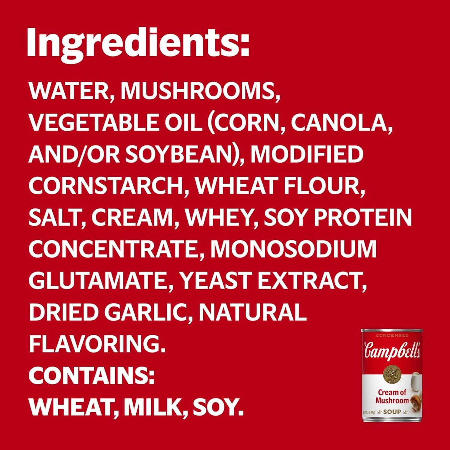 MIALO Trusted Traders Campbells Cream of Mushroom Soup, 10.5 oz Can, Pack of 4