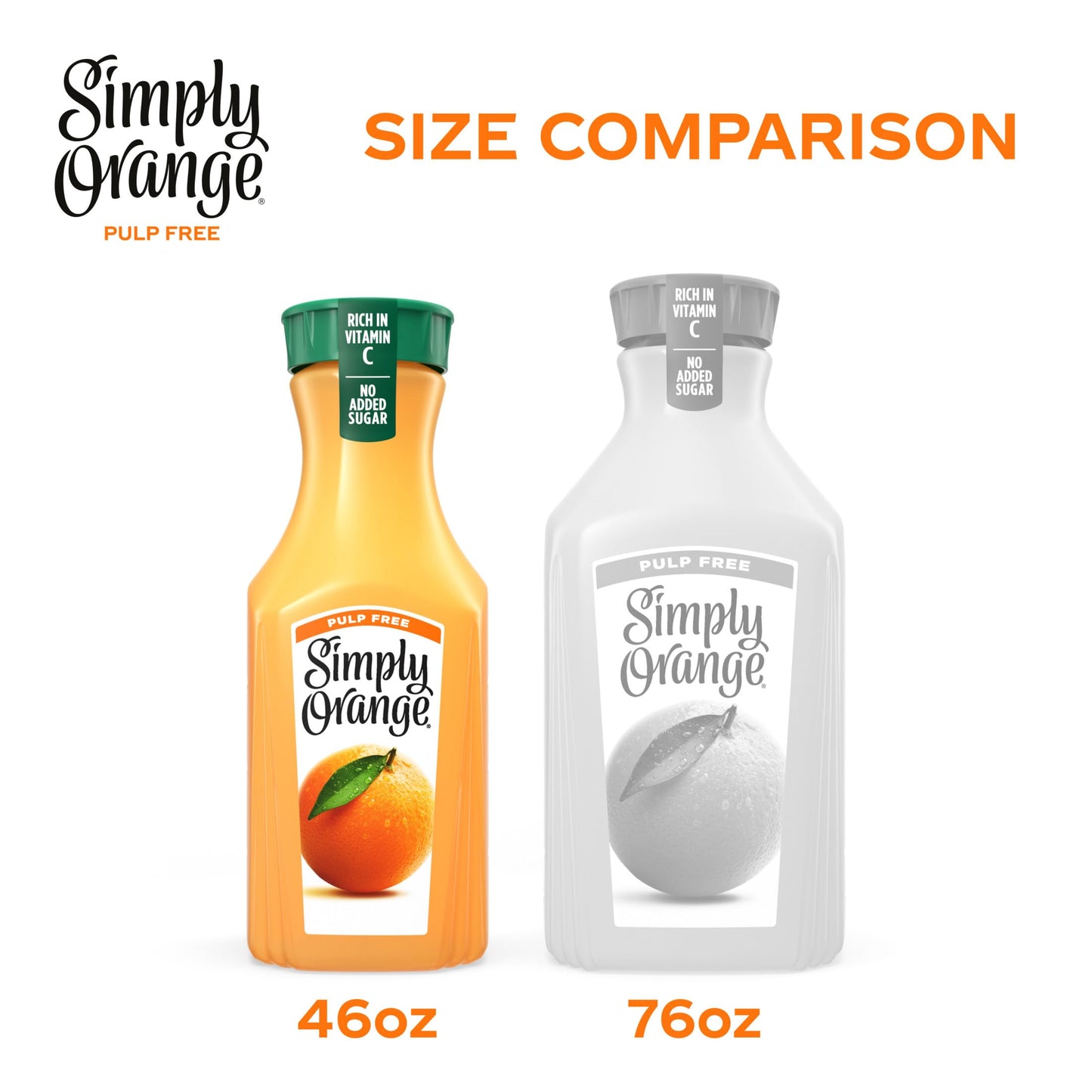 Simply Orange Pulp Free Orange Juice Bottle, 46 fl oz