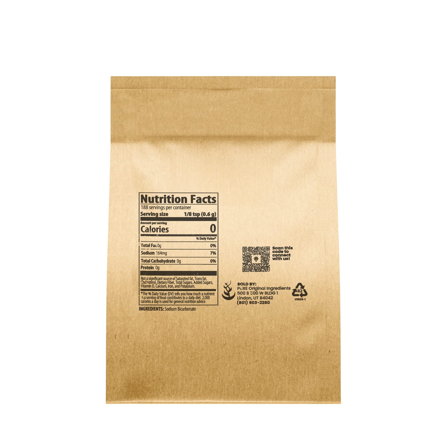 PURE ORIGINAL INGREDIENTS Sodium Bicarbonate (Baking Soda) 4 oz - Pure, No Fillers, Eco-Friendly Packaging