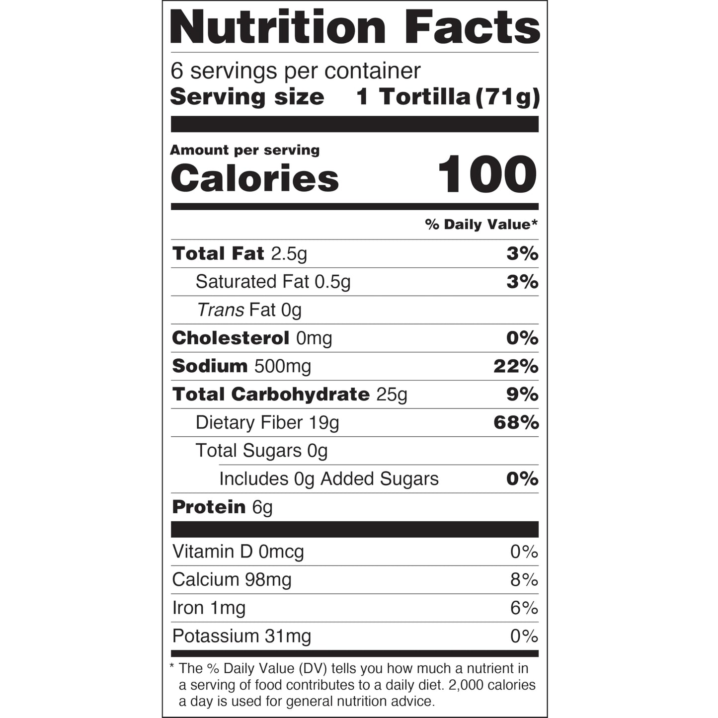 Ol   Xtreme Wellness High Fiber | 10  Size Flour Tortillas |Carb Friendly |Keto Certified | 15 oz.| 6 Count (Pack of 4)