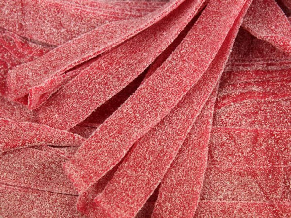 By The Cup Sour Power, Wild Cherry Sour Belts, 1 Lb Bulk Bag