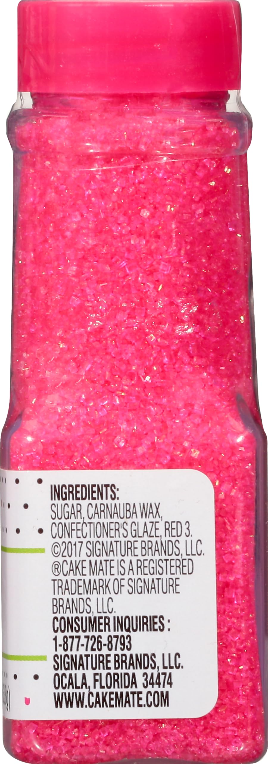 Cake Mate Pink Crystal Sprinkles Decors - Edible Pink Crystal Sugar Sprinkles For Cupcakes, Cakes, Cookies & Desserts - Perfect