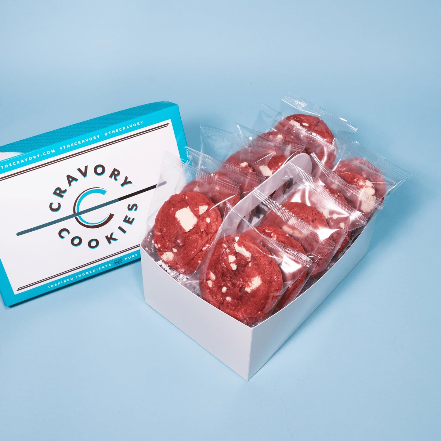 THE CRAVORY Red Velvet Cookies - Gourmet Dessert, 12 Individually Wrapped, 2 oz. Each