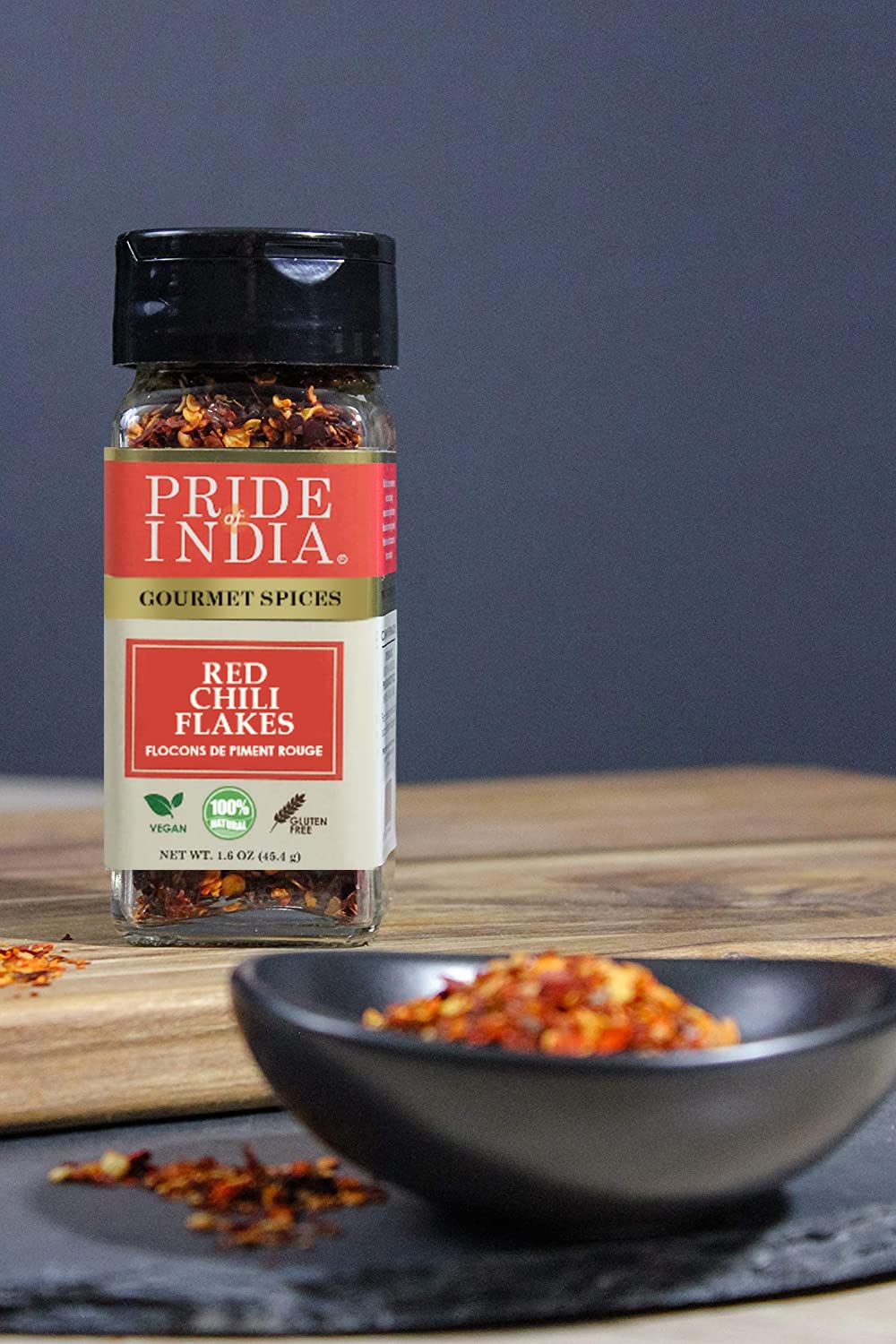 Pride Of India ?Red Chili Flakes ?Gourmet Spice/ Culinary Must Have ?Pleasant Heat/ Distinct Flavor & Aroma ?Sprinkle Onto Pizza