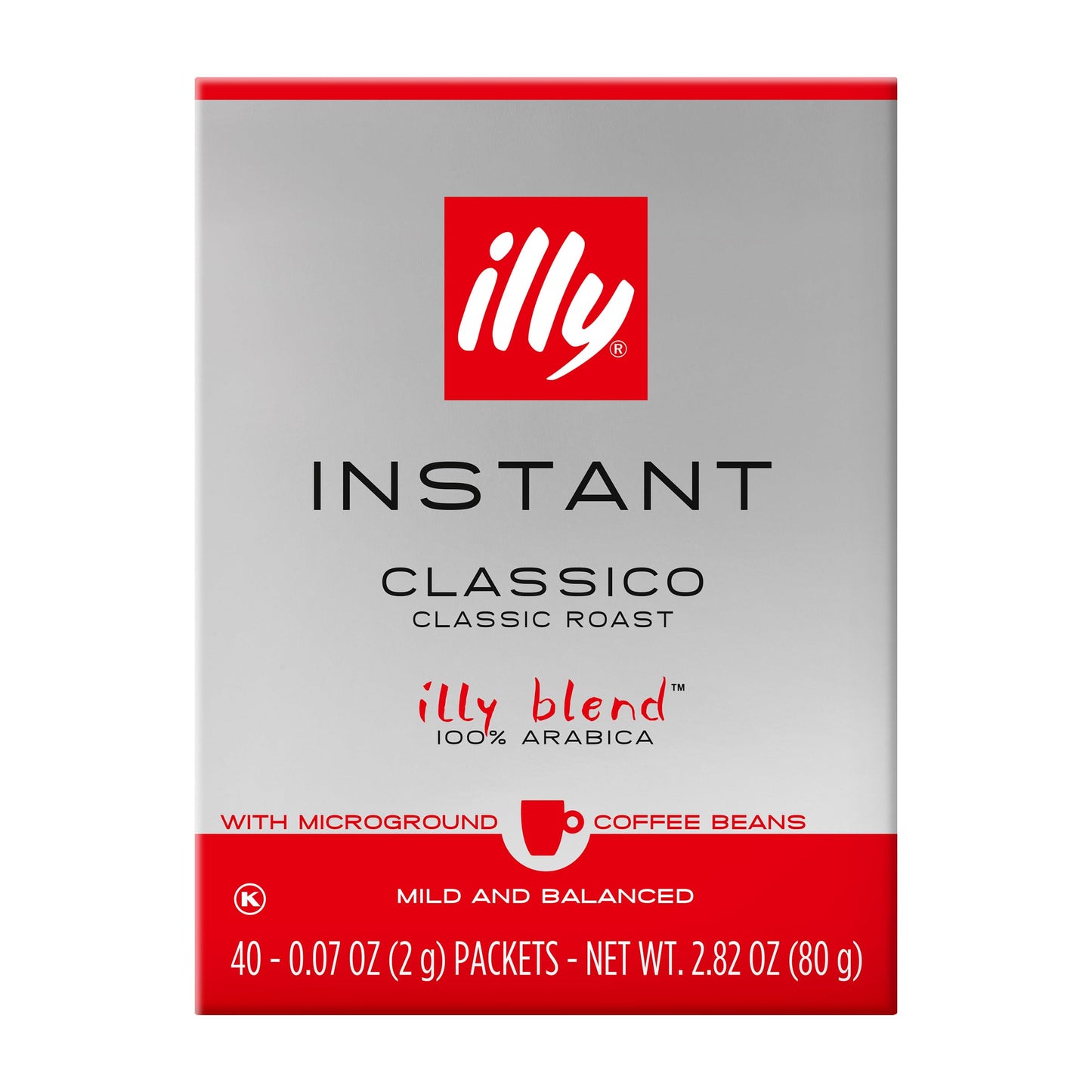 illy Instant Coffee Singles, Classico Medium Roast, Caramel & Orange Blossom Notes, 40 Single-Serve Packets (2g Each) - Premium 