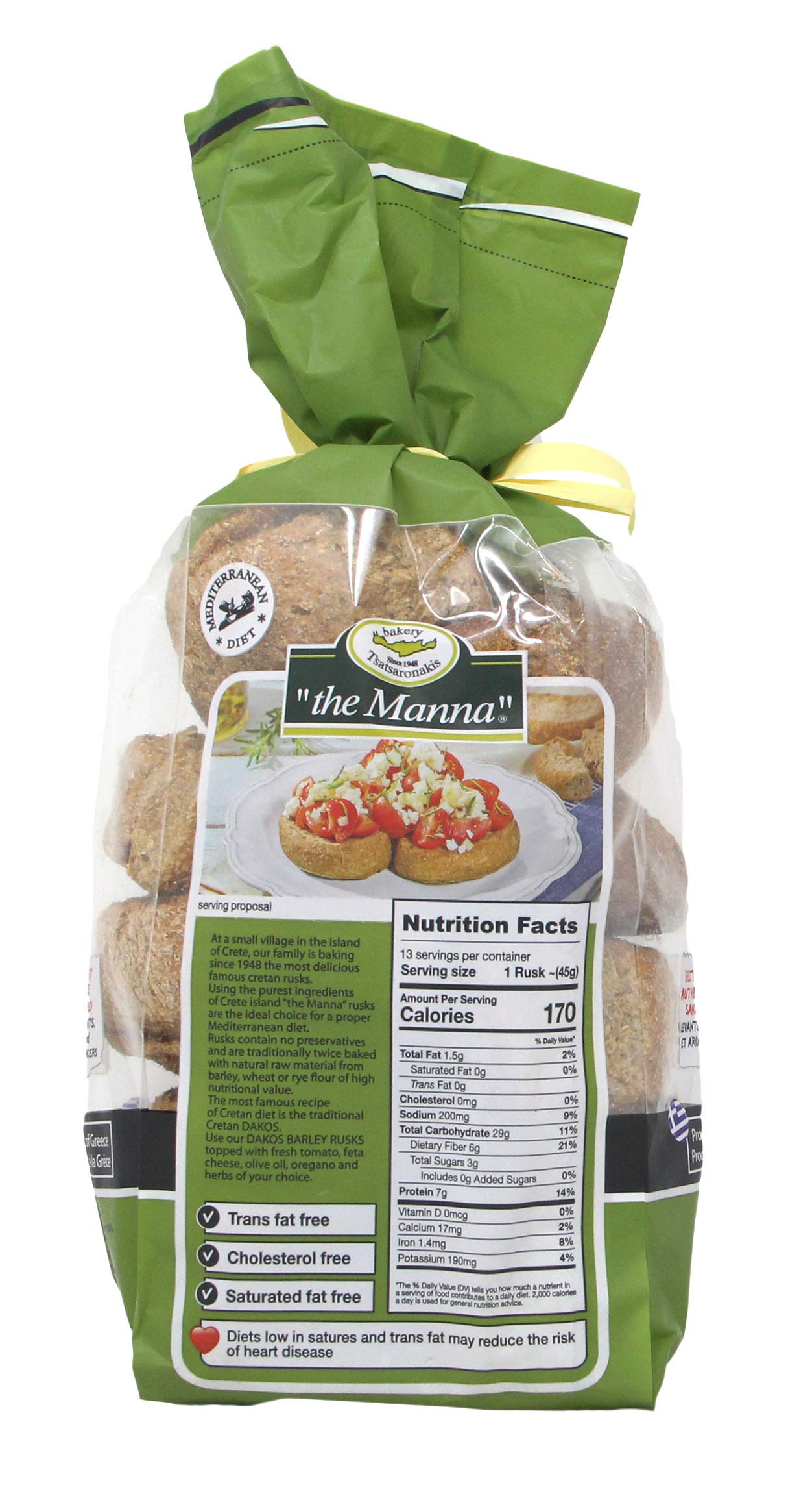 Tsatsaronakis the Manna Greek Barley Bread Big Cretan Rusk 600g