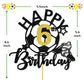 Aeryourtar Glitter Soccer Cake Topper - 6th Birthday Party Decorations, Paper, Soccer Theme, for Boys and Girls