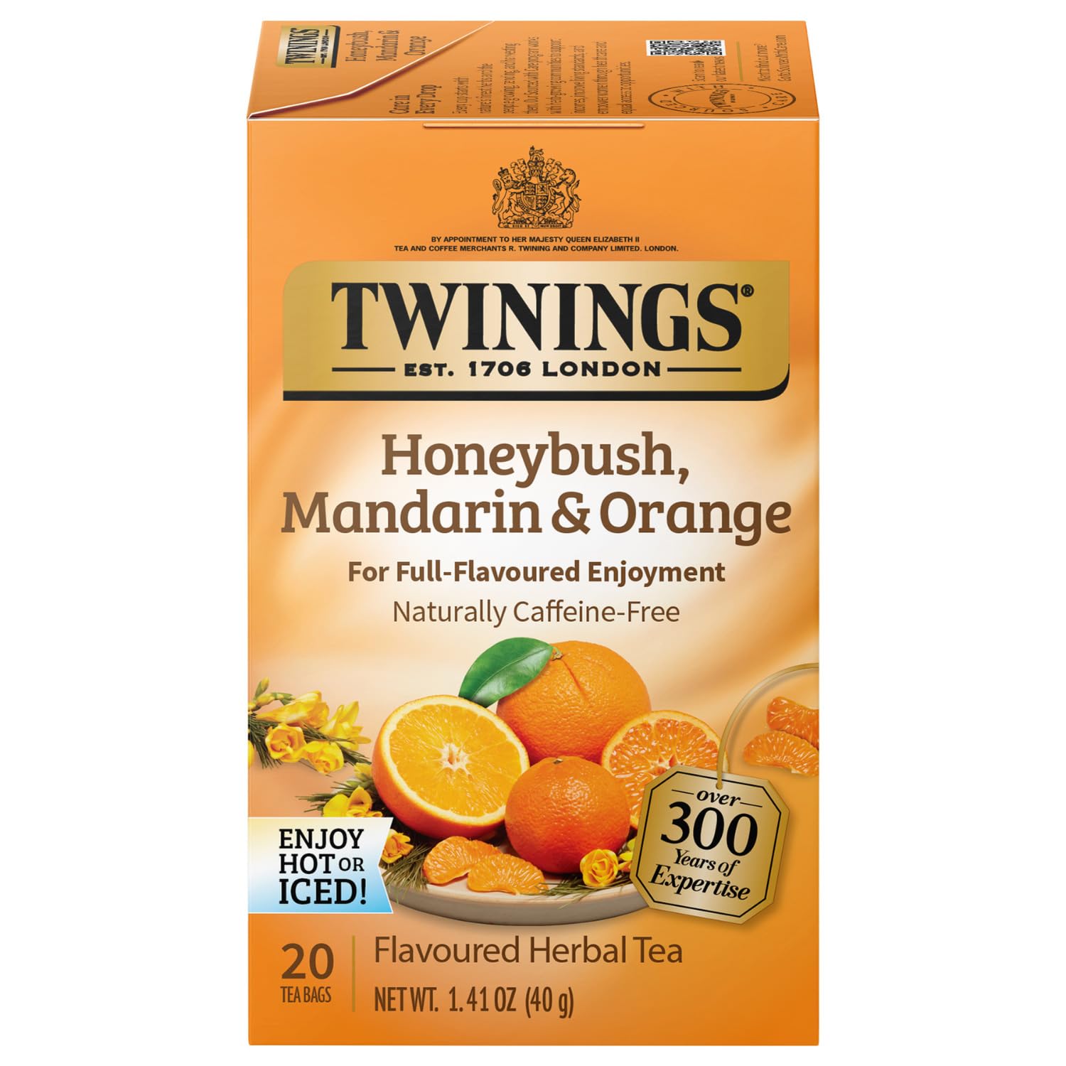 Twinings Honeybush, Mandarin & Orange Herbal Tea Bags - 20 Count, Tea
