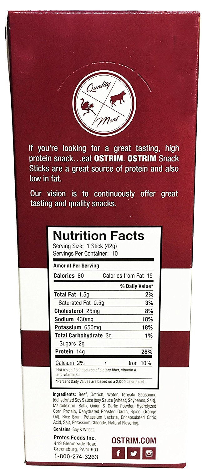 Protos: Ostrim Teriyaki 10 Ct, 1.5 Oz Each (2 Pack)