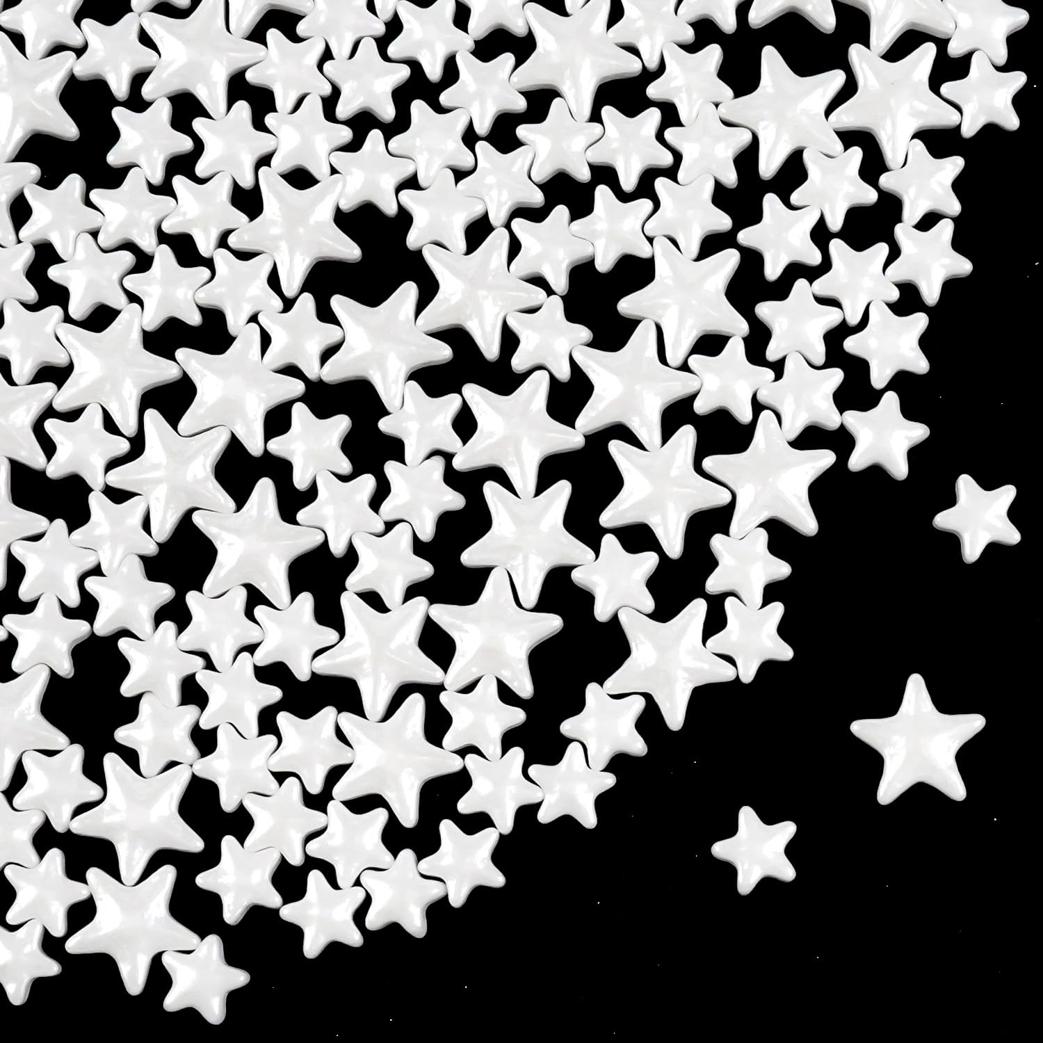 White Star Sprinkles for Cake Decorating, Edible Star Sugar, 150g/5.29oz Mix Size, Baking Decorations, Cupcakes, Cookies Topper,