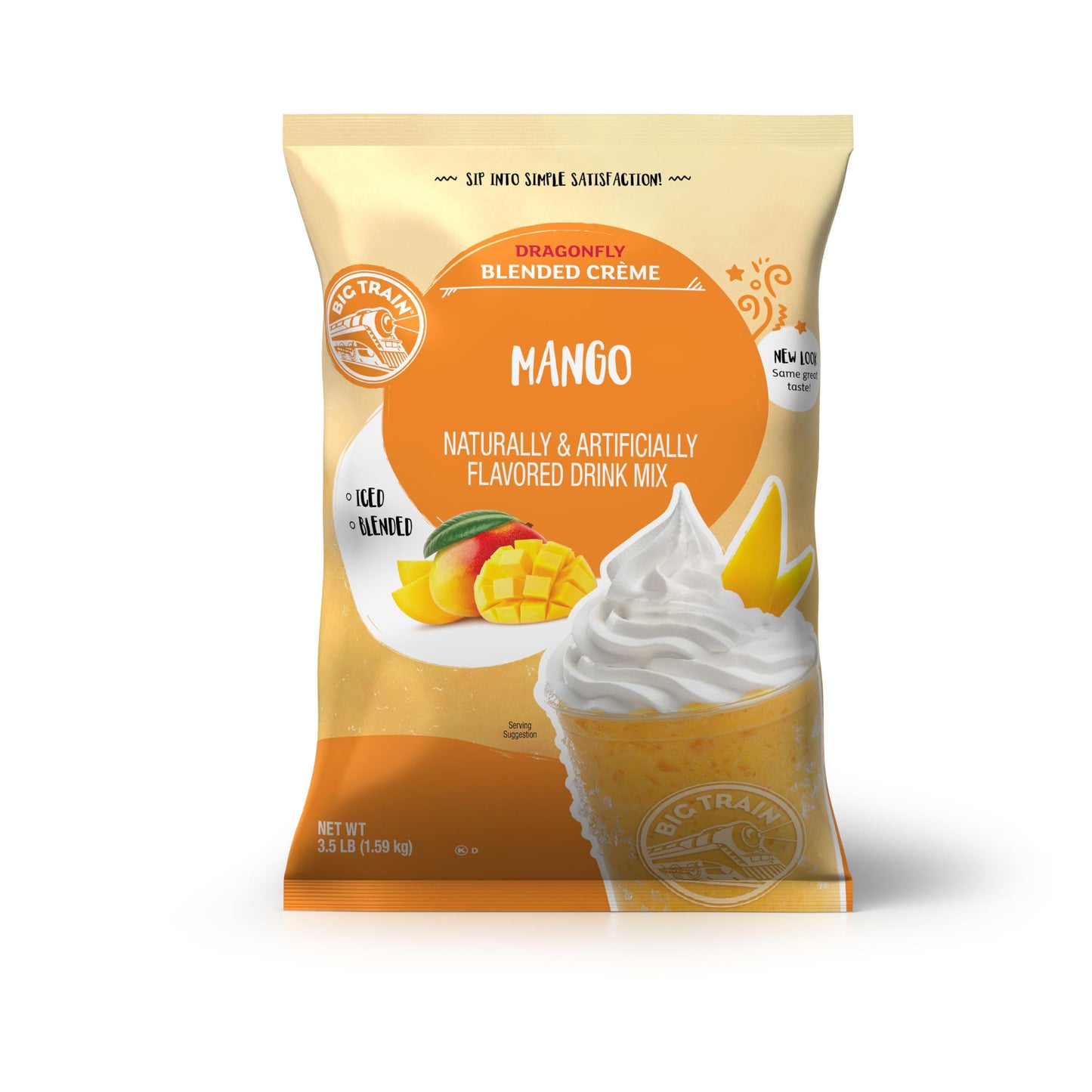 Big Train Mango Blended Crème Frappe Mix, 3.5 Pound, Model 20501784