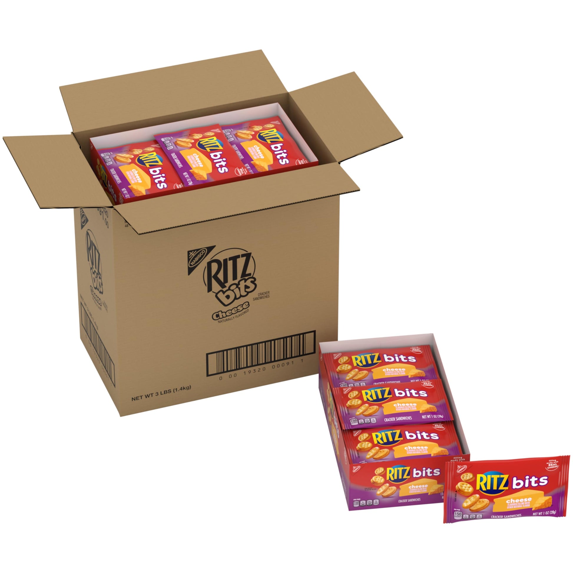 Ritz Bits Cheese Sandwich Crackers, 48 Snack Packs (4 Boxes)