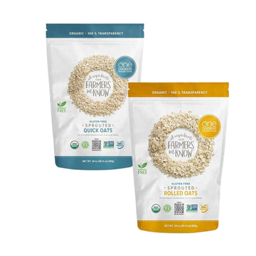 One Degree Organic Foods, Gluten Free, Sprouted Rolled Oats and Quick Oats, 24oz (Quick Oats & Rolled Oats)