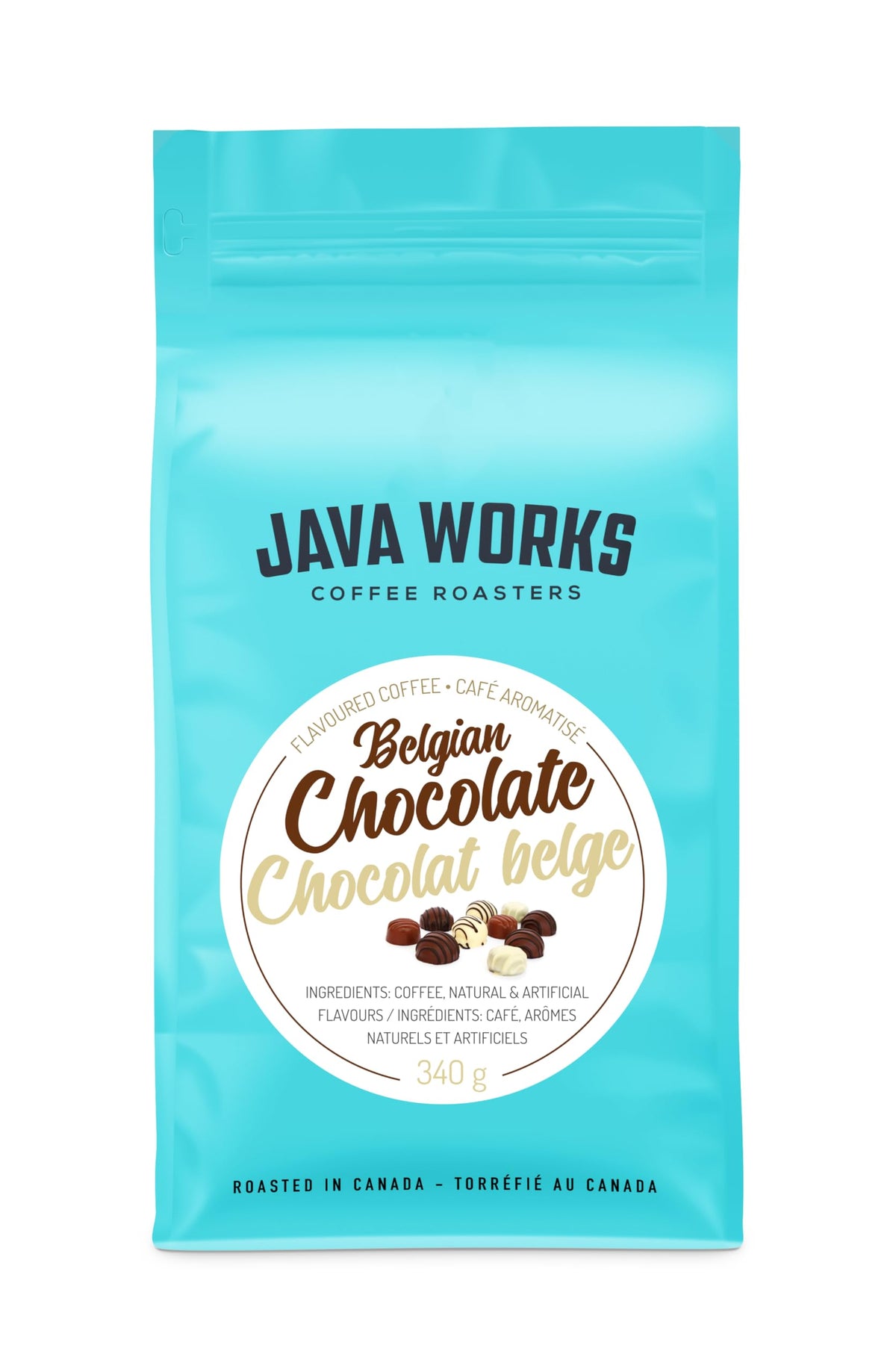 Java Belgium Java Works Coffee - Belgian Chocolate Flavored Coffee | 12 Ounces | Me ...