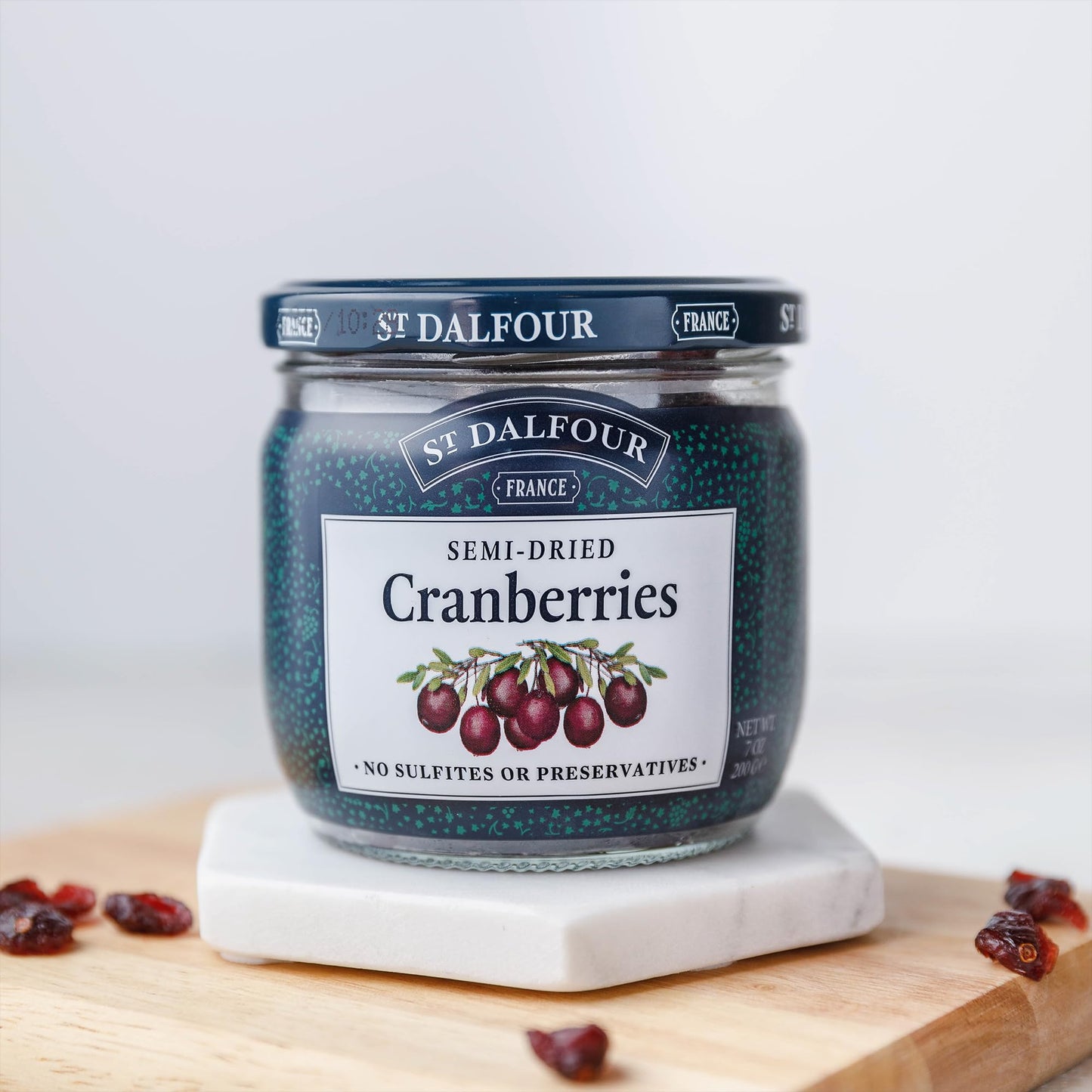 St. Dalfour Semi-Dried Cranberries - 7 Oz - All Natural, No Sulfites, Preservatives Or Artificial Ingredients - Made In France -