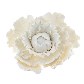 Global Sugar Art Premium Peony Sugar Cake Flower, White, Large, 1 Count By Chef Alan Tetreault