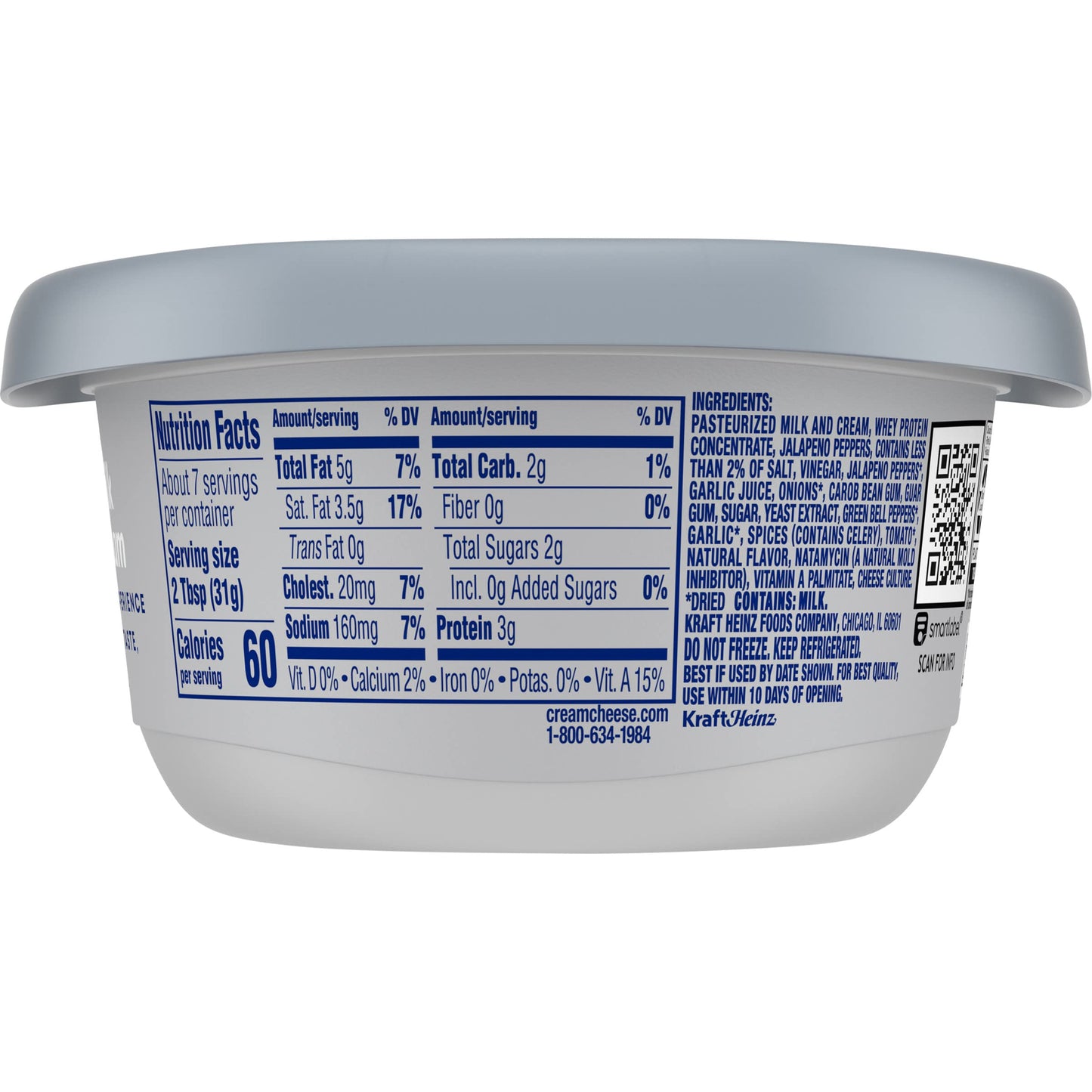 Philadelphia Spicy Jalapeo Cream Cheese Spread, 7.5 oz Tub