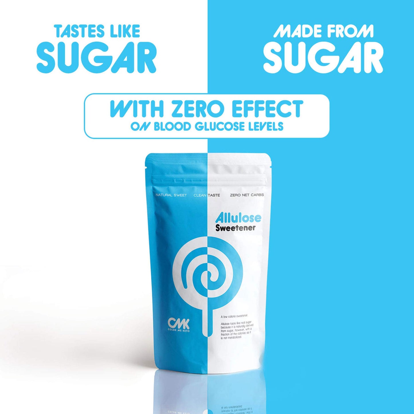 COLOR ME KETO Allulose Sweetener - Zero Net Carb Keto Sugar Alternative - Granular Powder - 16 Ounce Pack
