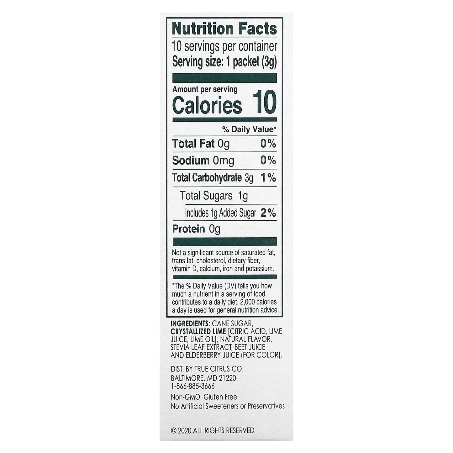 True Citrus Lime Watermelon Aqua Fresca Sticks 10Ct (Each), 1.7 Pound