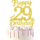 29 Birthday Cake Toppers-Gold Glitter, 29Th Cake Topper For Men,29 Cake Topper For Women, 29Th Birthday Decorations,29Th Birthda
