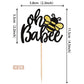 24 Pcs Oh Babee Cupcake Toppers Glitter Sweet Bumble Bee Oh Baby Cupcake Picks For Bee Theme Baby Shower Kids Birthday Party Cak