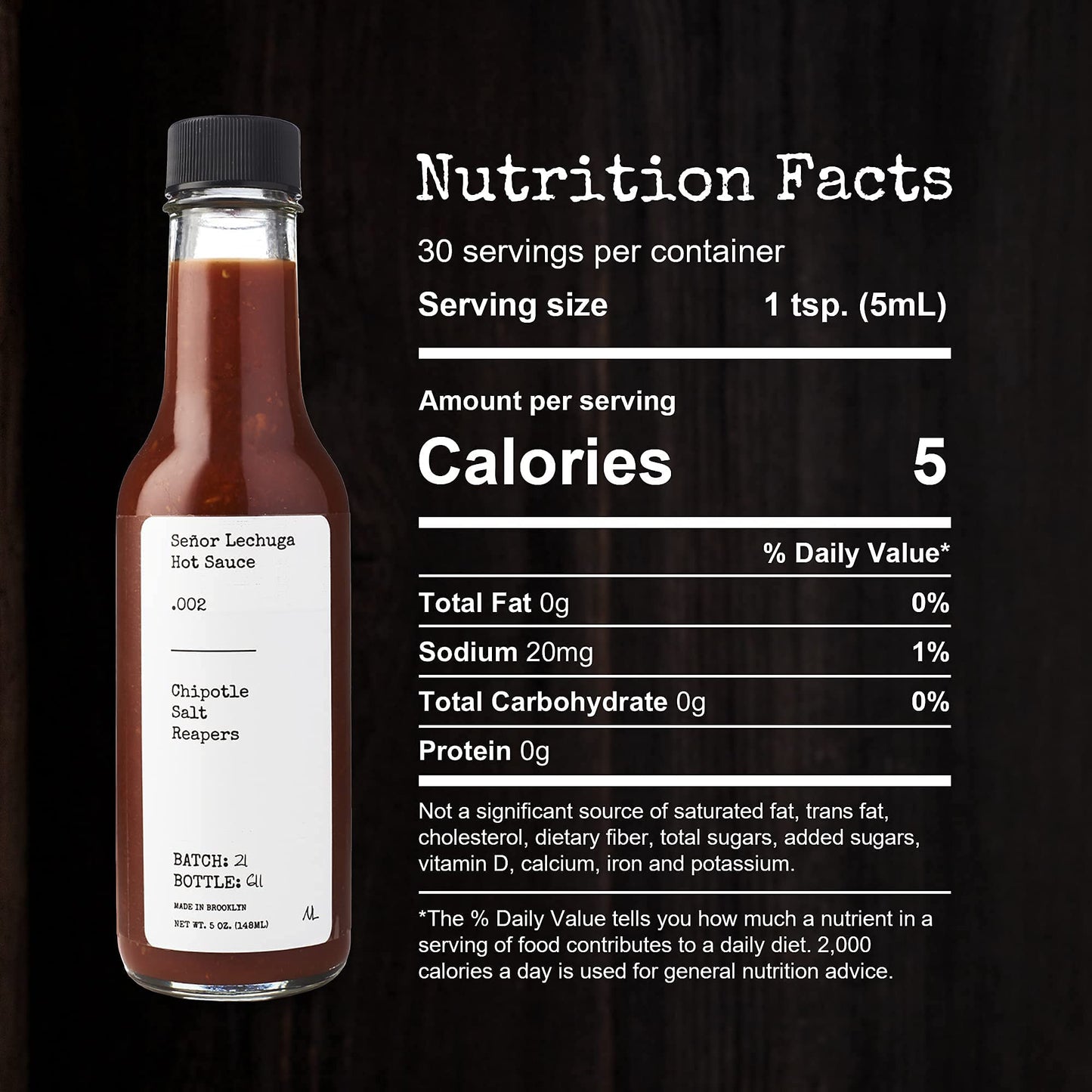Seor Lechuga Hot Sauce - Hot Sauce Made From Carolina Reaper Peppers And Habanero Pepper - .002 Chipotle, Salt, Reaper