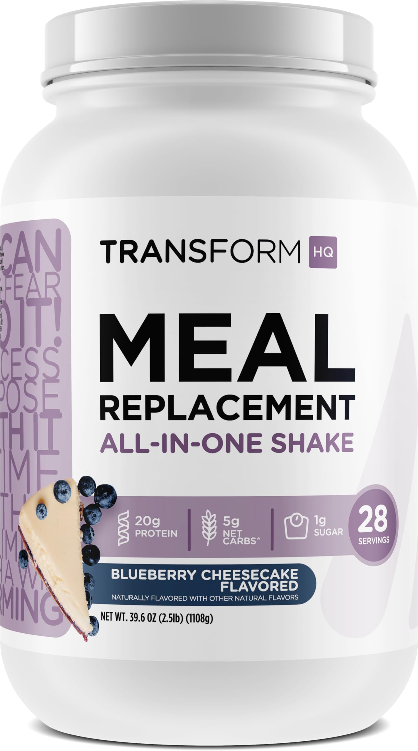 TransformHQ Meal Replacement Shake Powder - Blueberry Cheesecake, Gluten Free, Non-GMO, 40 Ounce (Pack of 1)