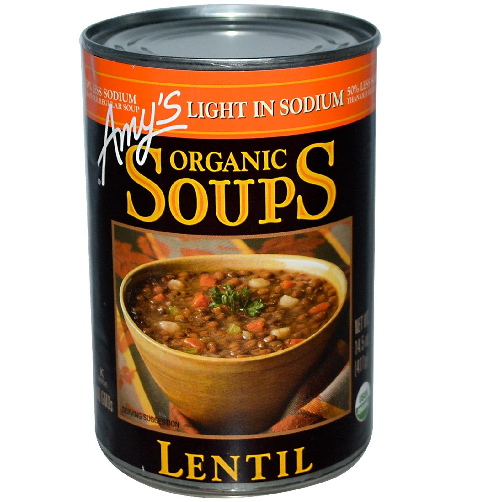Amy'S Light In Sodium Organic Soups, Lentil, 14.5 Oz