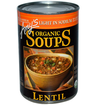Amy'S Light In Sodium Organic Soups, Lentil, 14.5 Oz