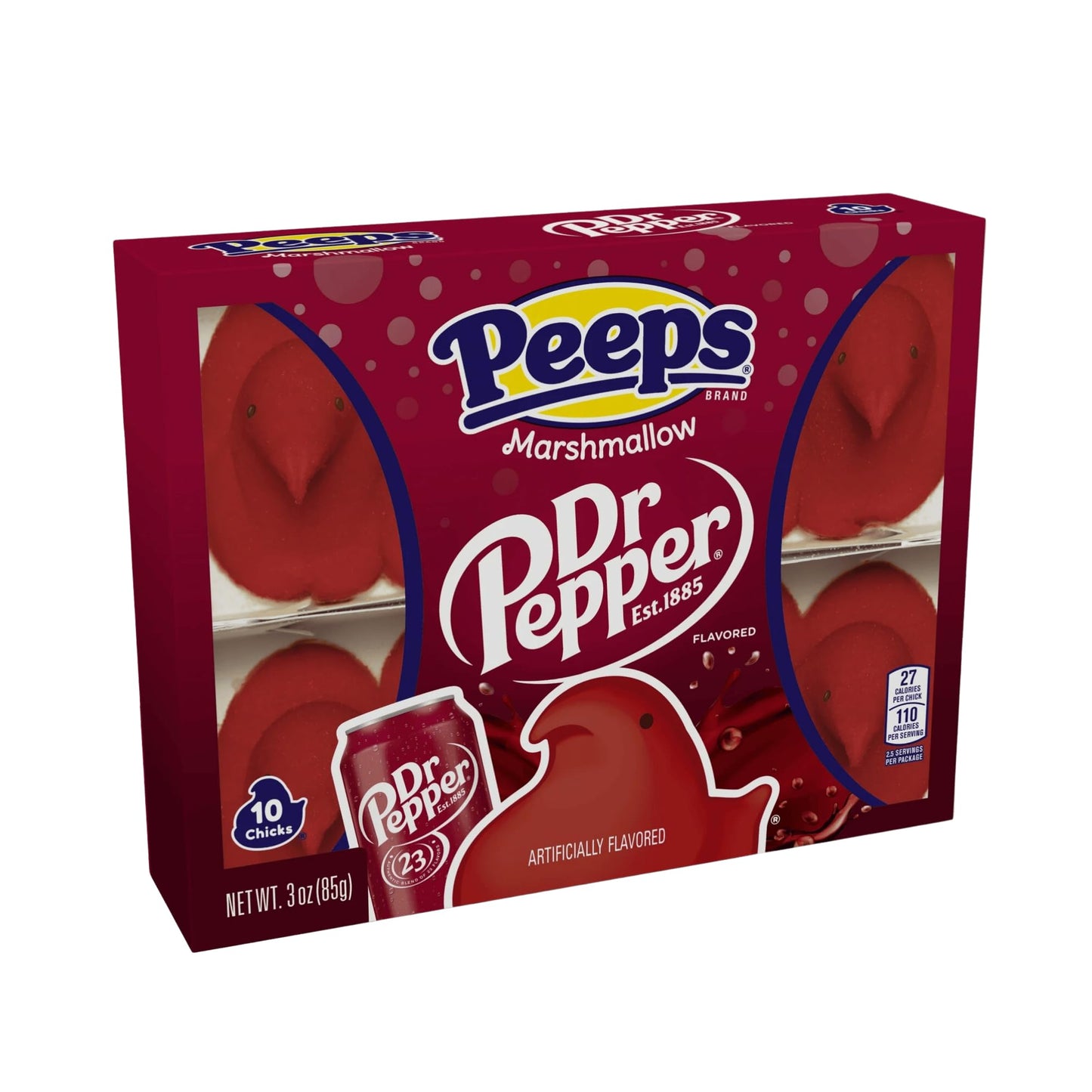 Dr Pepper Marshmallow Peeps 10 Count 3 Oz, Fat Free Gluten Free Distribution