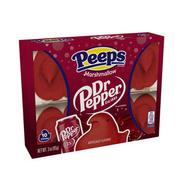 Dr Pepper Marshmallow Peeps 10 Count 3 Oz, Fat Free Gluten Free Distribution
