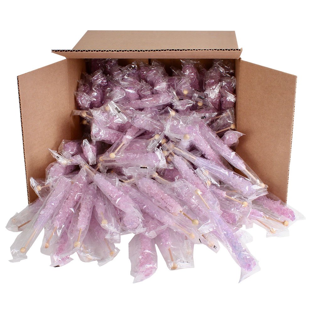 Espeez Extra Large Rock Candy Sticks - 144 Count - Lavender, Tutti-Frutti - Individually Wrapped for Party Favors and Candy Buffets