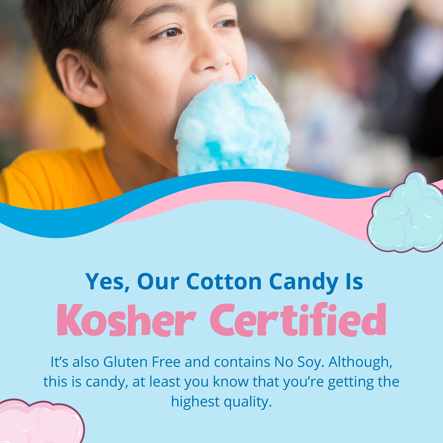 Lieber'S Cotton Candy | 48 Pack Of Light & Fluffy Vintage Candy | Blue & Red Carnival Birthday Party Favors Treats Supplies For