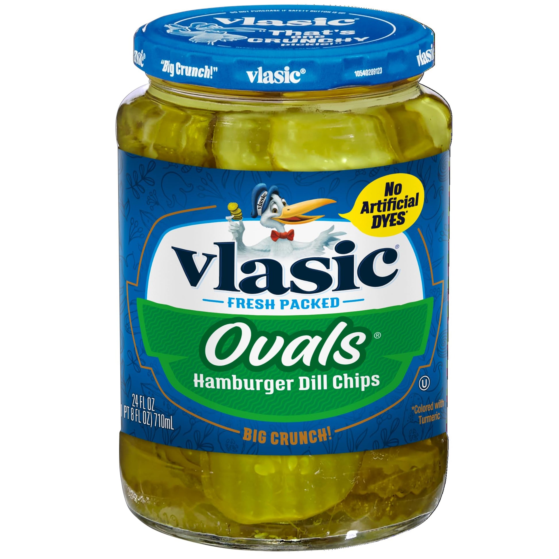 Vlasic Ovals Hamburger Dill Pickle Chips, Keto Friendly, 24 FL OZ