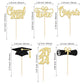 Graduation Cupcake Toppers 2024 Gold Glitter Class Of 2024 Cupcake Toppers Supplies 2024 Congrats Grad Cap Diploma Cupcake Picks