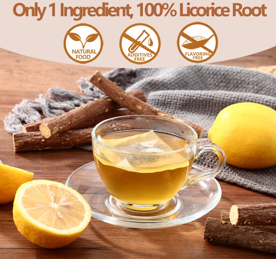 ULTHMOK Premium Licorice Root Tea Bags, 100% Wild Licorice, Caffeine Free, 80 Count