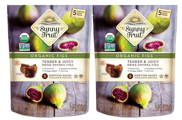 Turkish Dried Figs - Sunny Fruit (Pack of 2) - (5) 1.76oz Portion Packs per Bag | Purely Figs - NO Added Sugars, Sulfurs or Pres