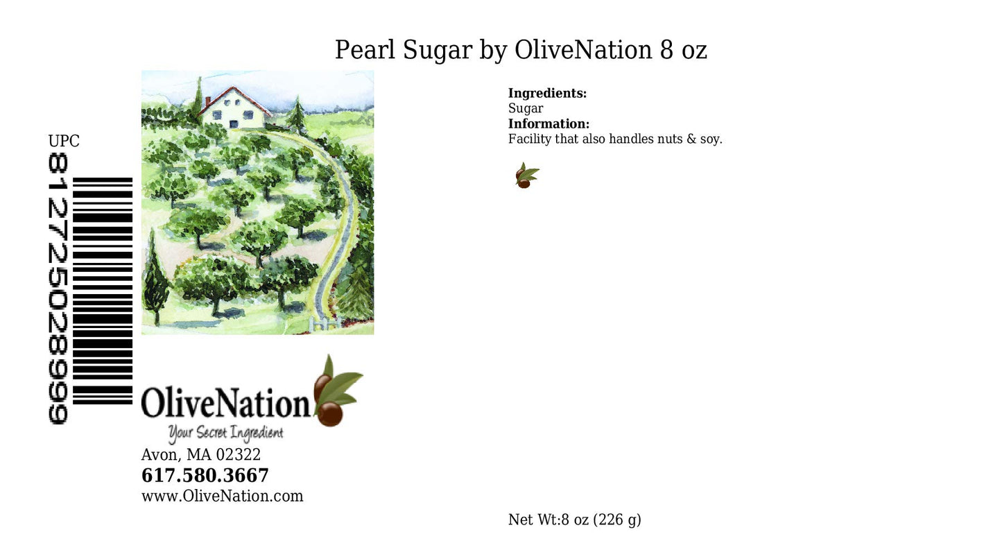 OliveNation Pearl Sugar - 8 Ounce (Pack of 1) - Sweetening and Baking Ingredient