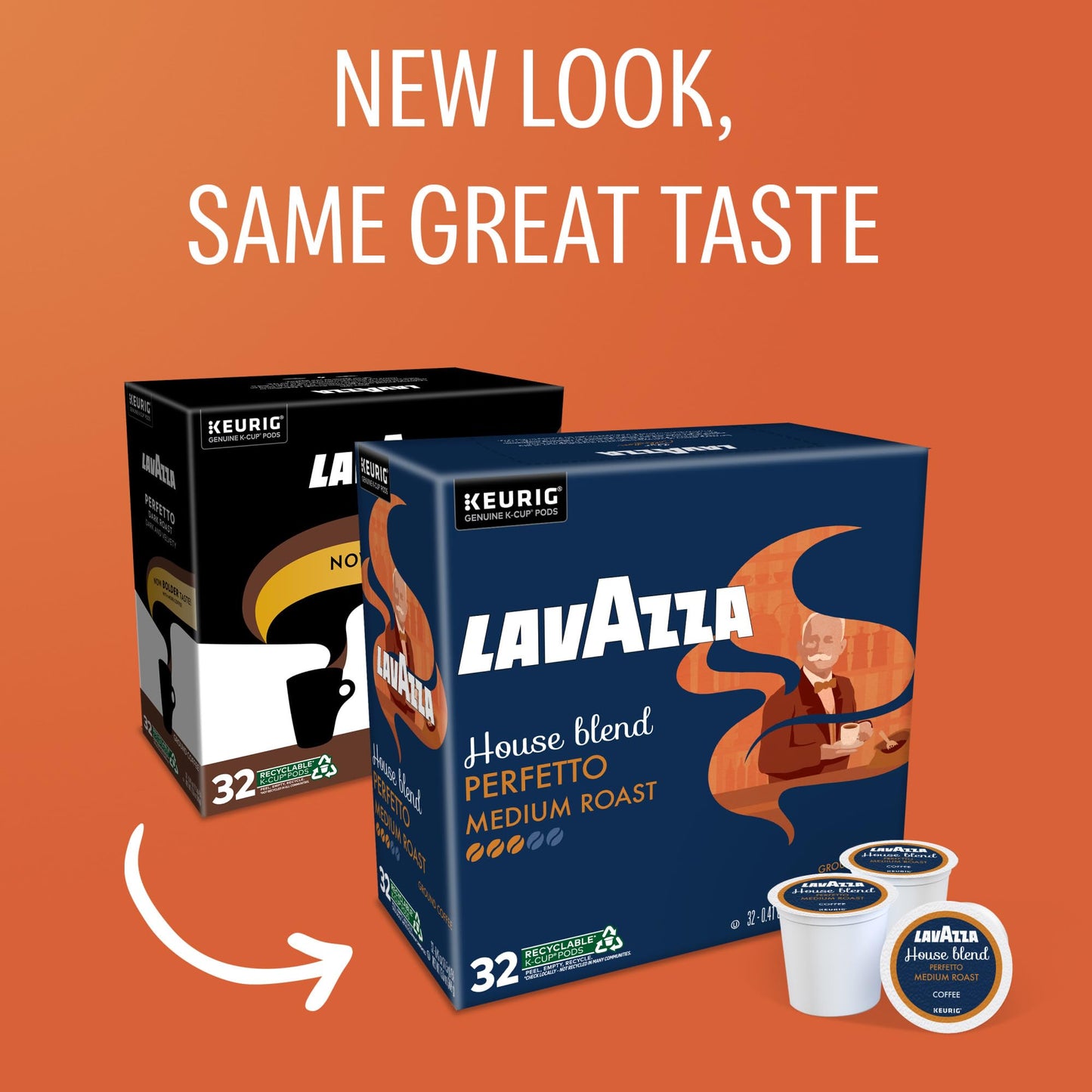 Lavazza House Blend Perfetto, Single-Serve Keurig K-Cup Pods, Medium Roast Coffee, 32-Count Box