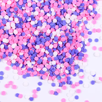 Edible Confetti Sprinkles For Cake Decorating, Round Sprinkles, Purple, Pink And White Sprinkles For Baking, Cupcakes, Macarons,