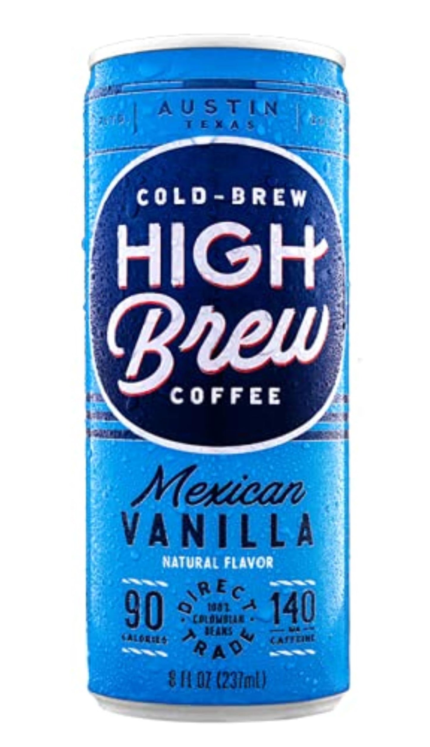 High Brew Coffee, Cold Brew Coffee, Mexican Vanilla, 8 Fl Oz, Ready-To-Drink (Pack Of 12)