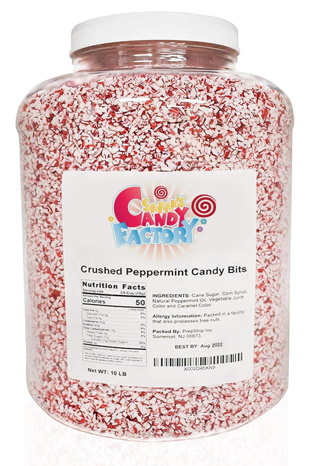 Sarah s Candy Factory Crushed Peppermint Candy Pieces Bits in Jar (10 Lbs)