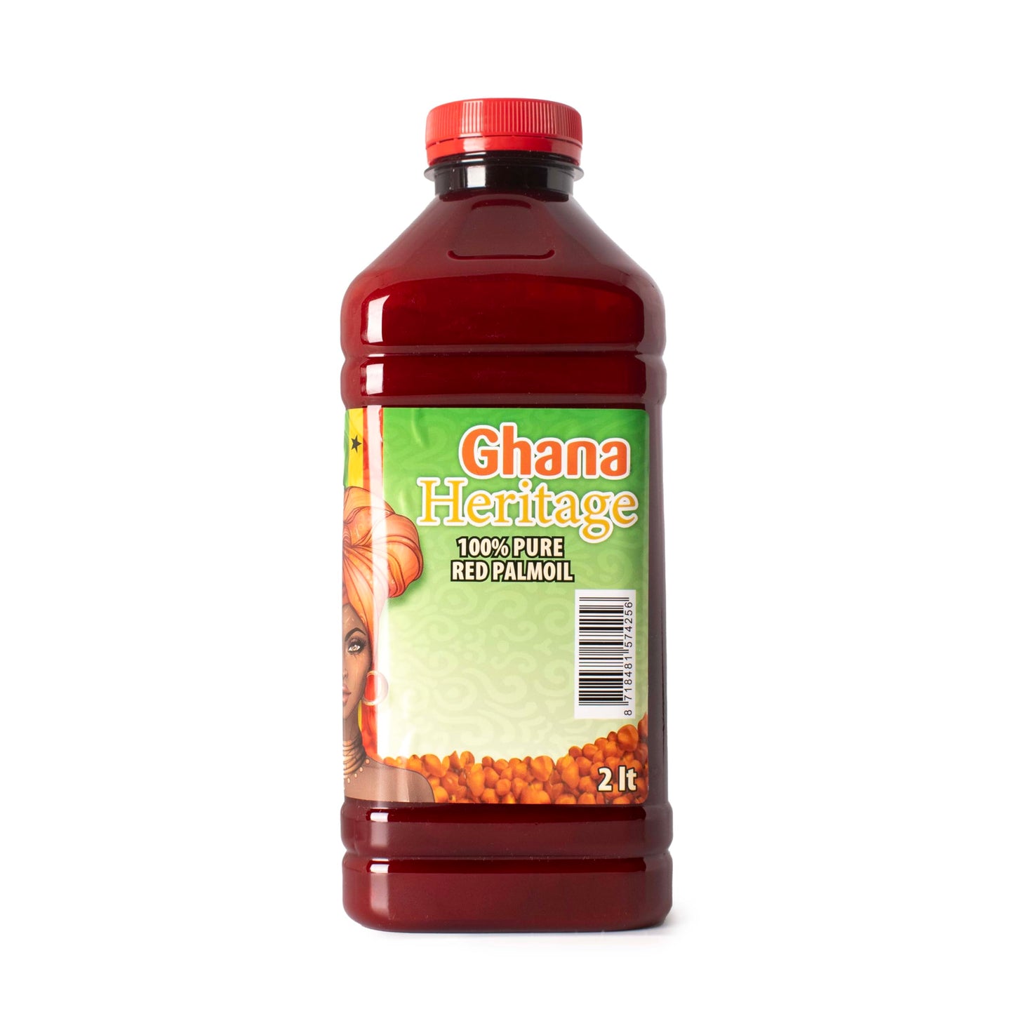GHANA HERITAGE Red Palm Oil – 100% Pure Cooking Oil, Natural African Palm Fruit Oil – 2 Liter Bottle