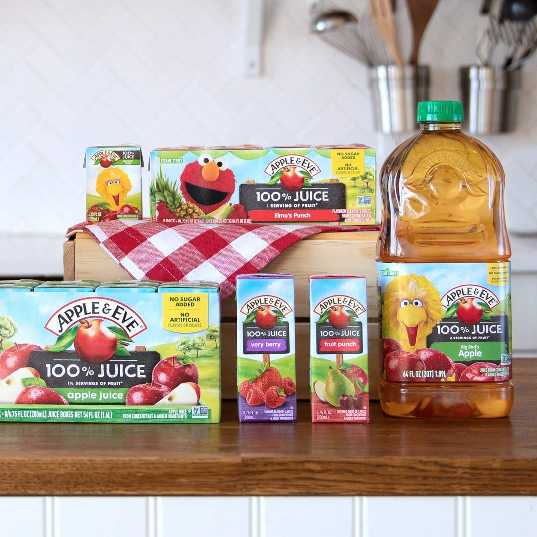 Apple & Eve 100% Juice, Fruit Punch, 6.75 Fluid-Oz, 8 Count, Pack Of 5