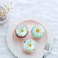 60Pcs Edible Daisy Cupcake Toppers Wafer Paper Flower Cake Topper Decorations Flower Chrysanthemum Party Decorations For Birthda