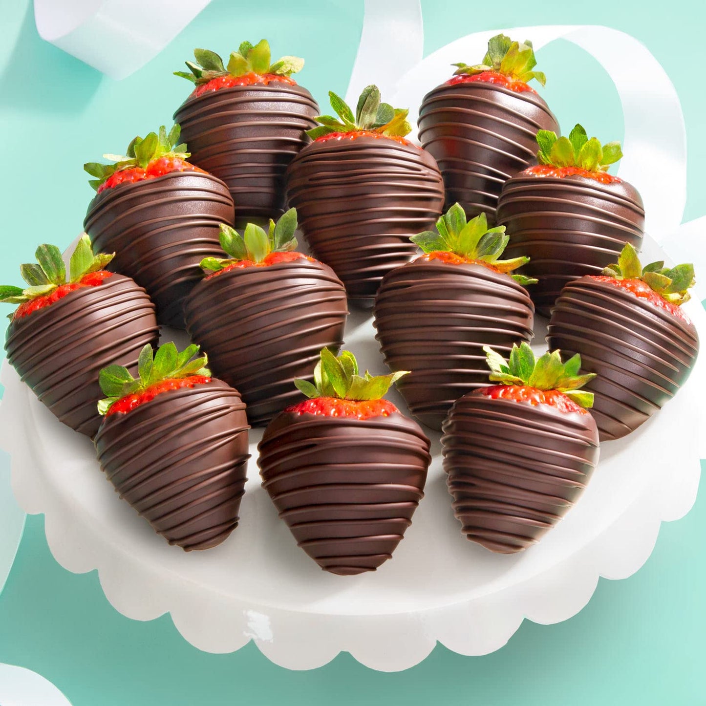 A Gift Inside Dark Chocolate Covered Strawberries, 12 Count, Perfect for Gifting