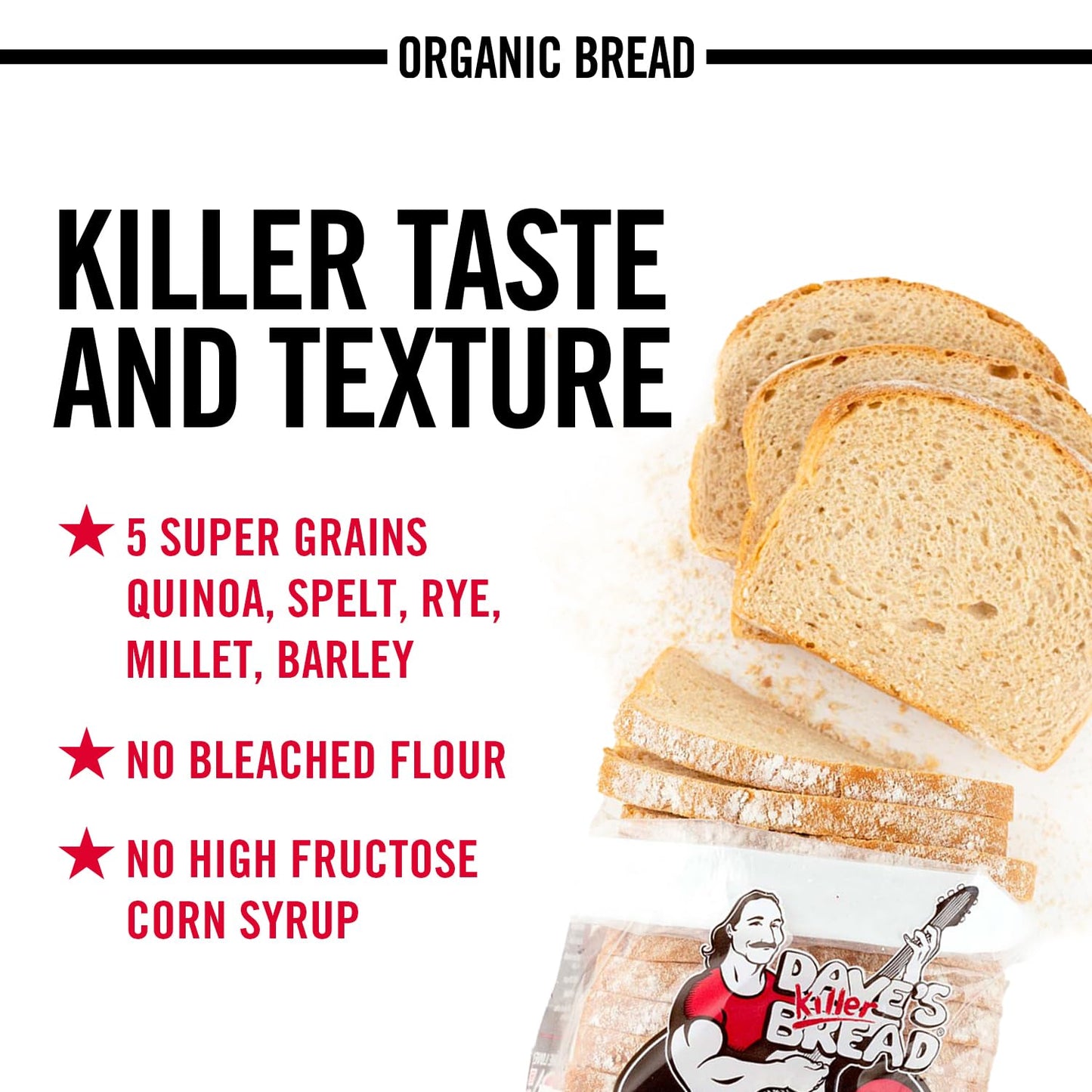 Daves Killer Bread White Bread Done Right, Artisan-Style Organic White Bread, 24 oz Loaf