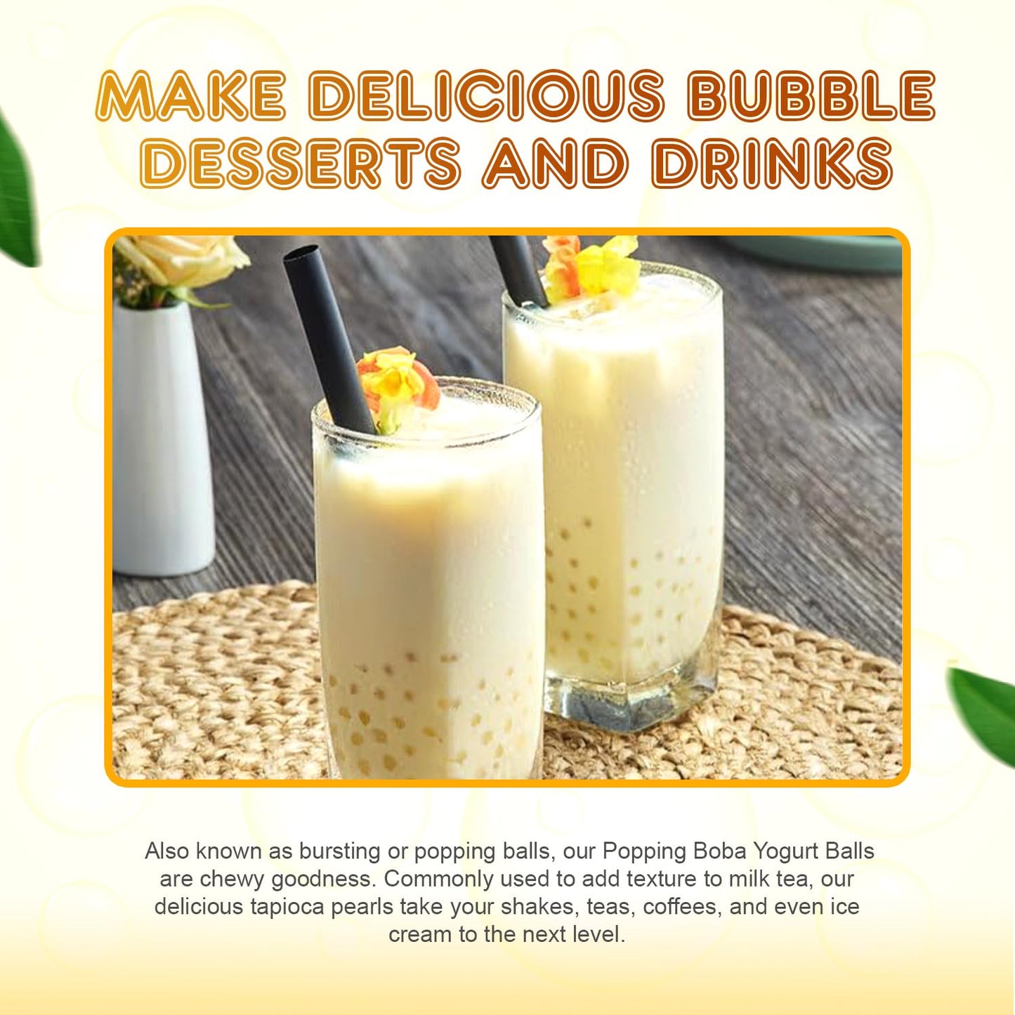 Fanale Popping Boba Pearls for Bubble Tea - Yogurt Flavor - 7 lb